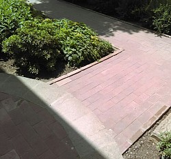 Removed and reset paver walkway