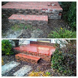 Before and After brick stoop