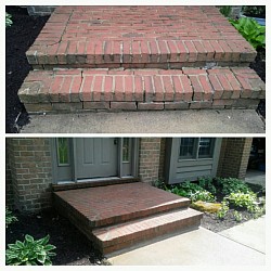Before and After brick porch