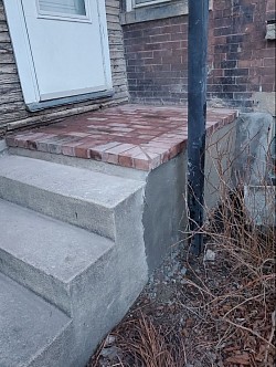 Brick over concrete stoop
