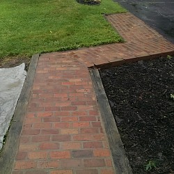 Removed and reset brick walkway