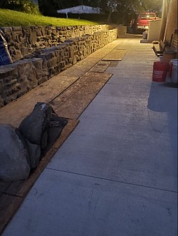 The back half of the stone wall rebuild